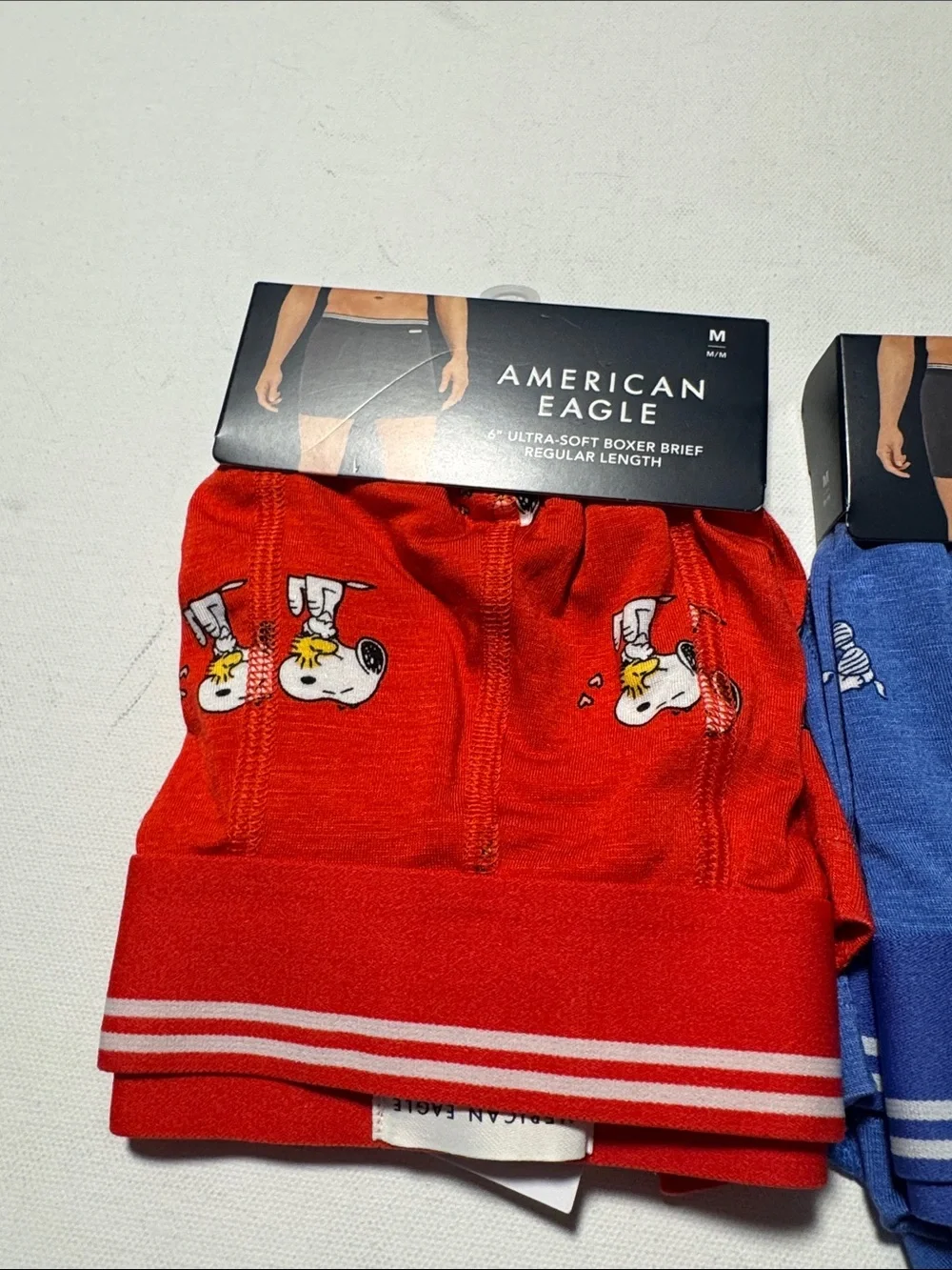 Snoopy Boxer Briefs Mens Medium American Eagle Red Orange Blue Lot Of 3